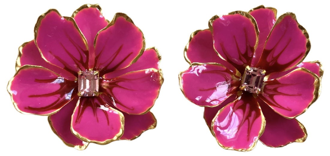 The Pink Reef Magenta and Persian Red Jewel Box Earrings