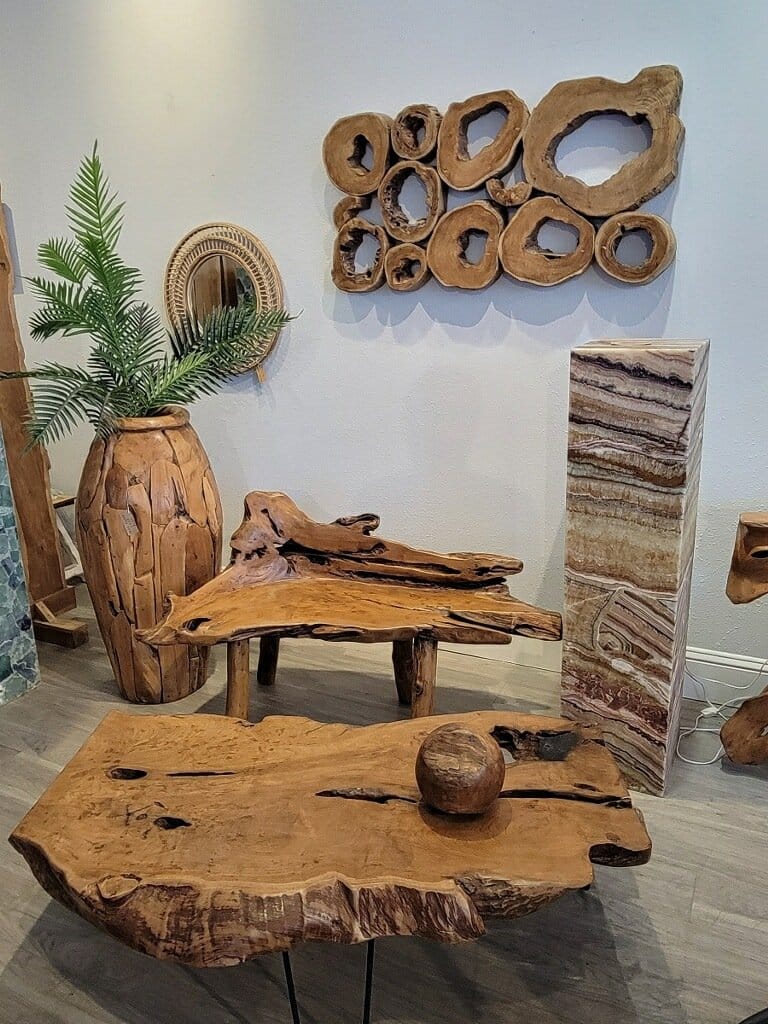 Teak Furniture & Artisanal Decor Sold on Main Street Frisco